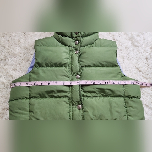 J.Crew Y2K Quilted Down Puffer Vest with Front Flap Pockets Sz Small Olive Green - Picture 6 of 9